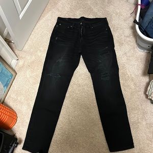 Mens Black denim jeans Abercrombie size 34x 32